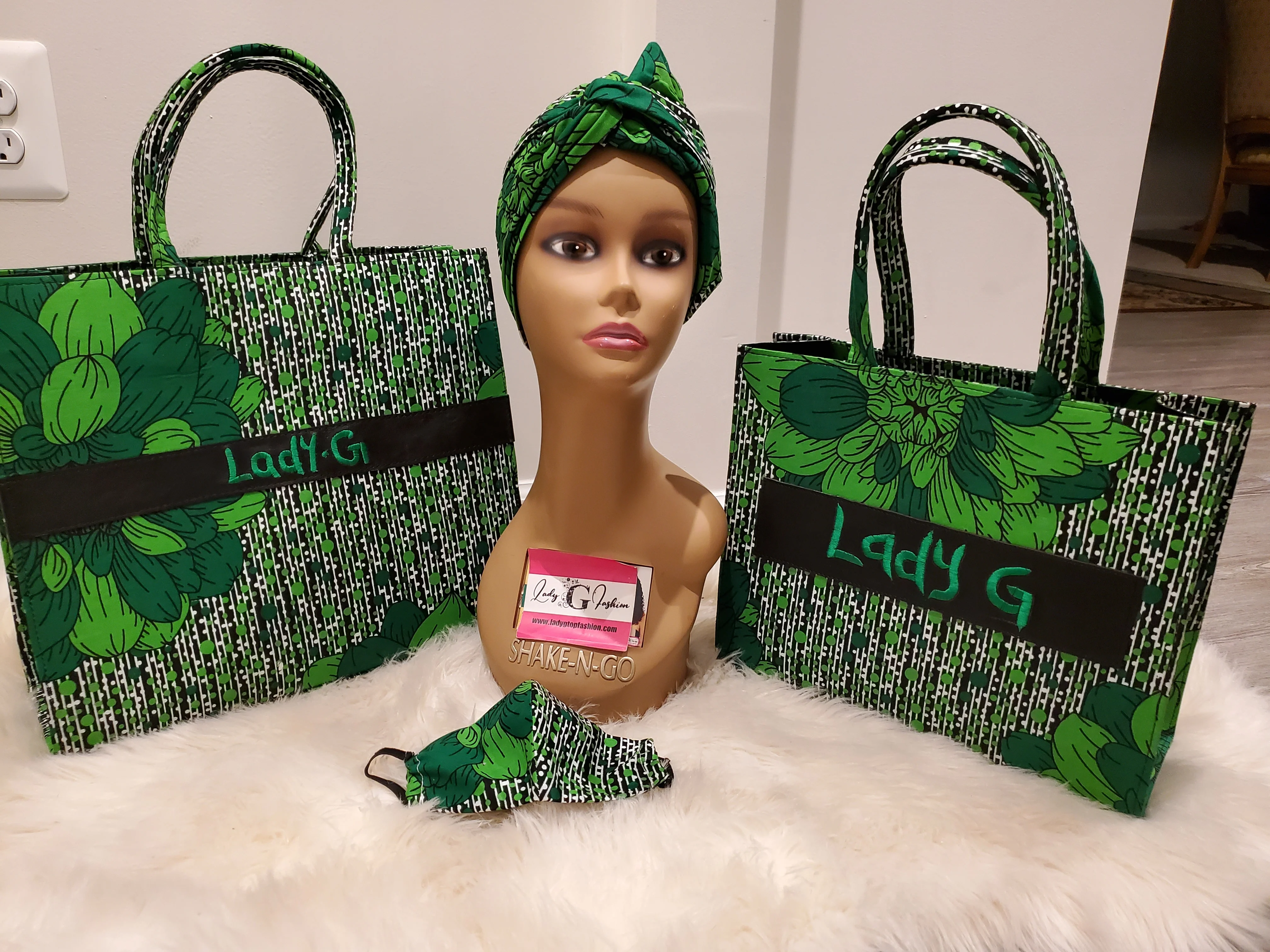 MOSEKA SET (Bag, facemask and turban)